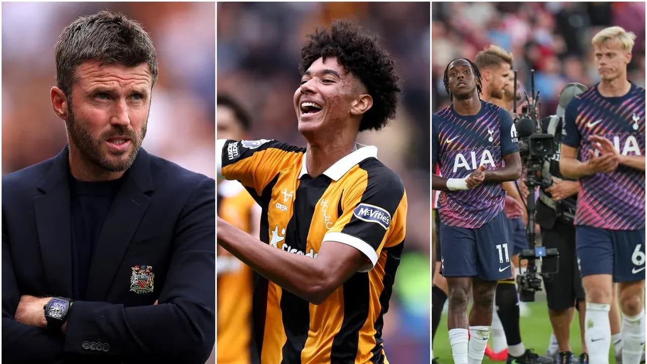Collage of football manager and players celebrating Collage of football manager and players celebrating