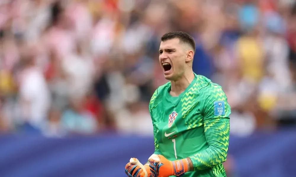 Goalkeeper celebrating during a match for Croatia Goalkeeper celebrating during a match for Croatia