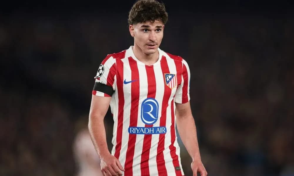 Player in Atlético Madrid jersey during match Player in Atlético Madrid jersey during match