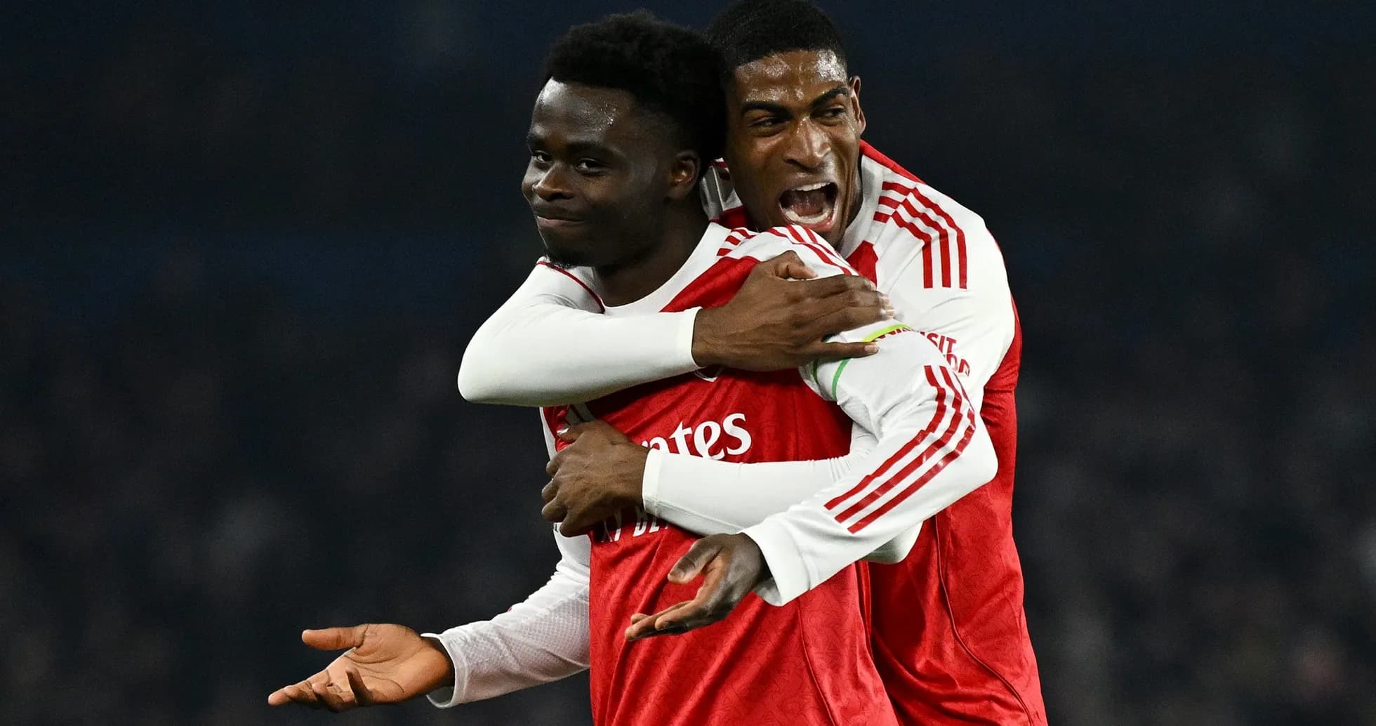 Arsenal players celebrating a goal during match Arsenal players celebrating a goal during match