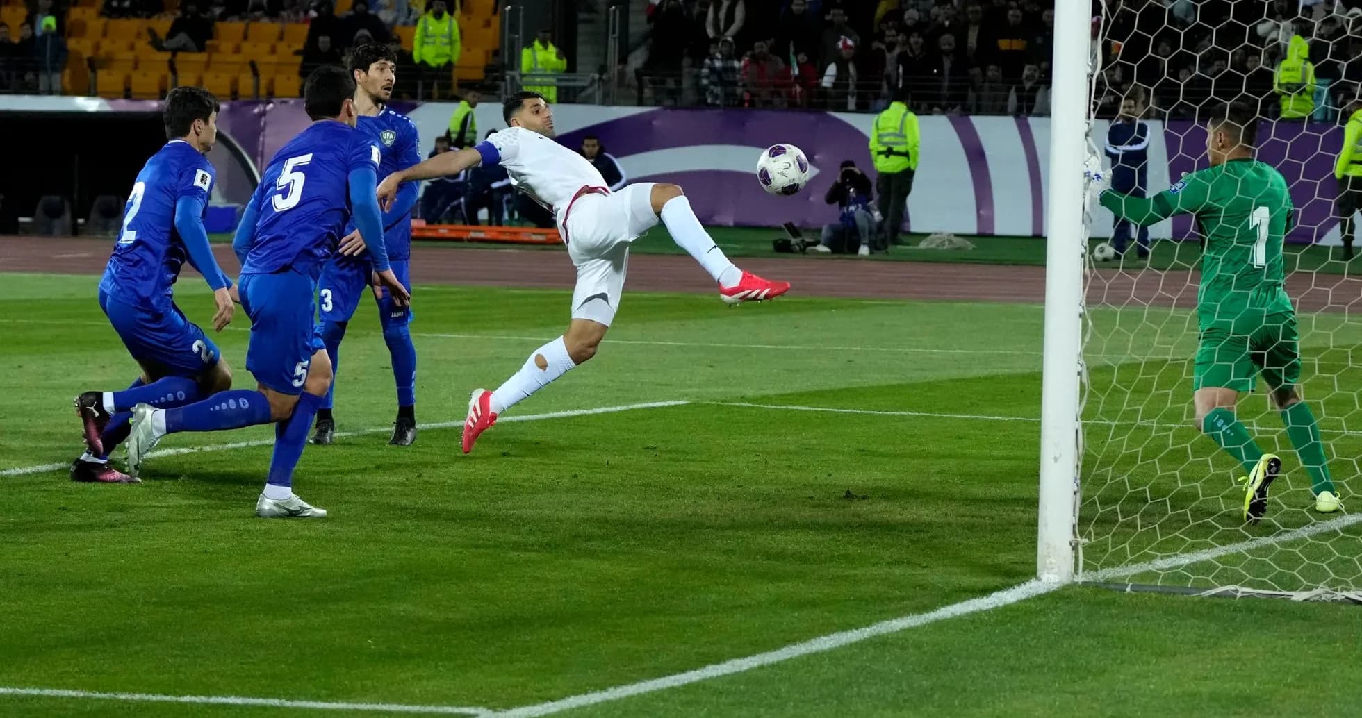 Player attempting a shot on goal during match Player attempting a shot on goal during match