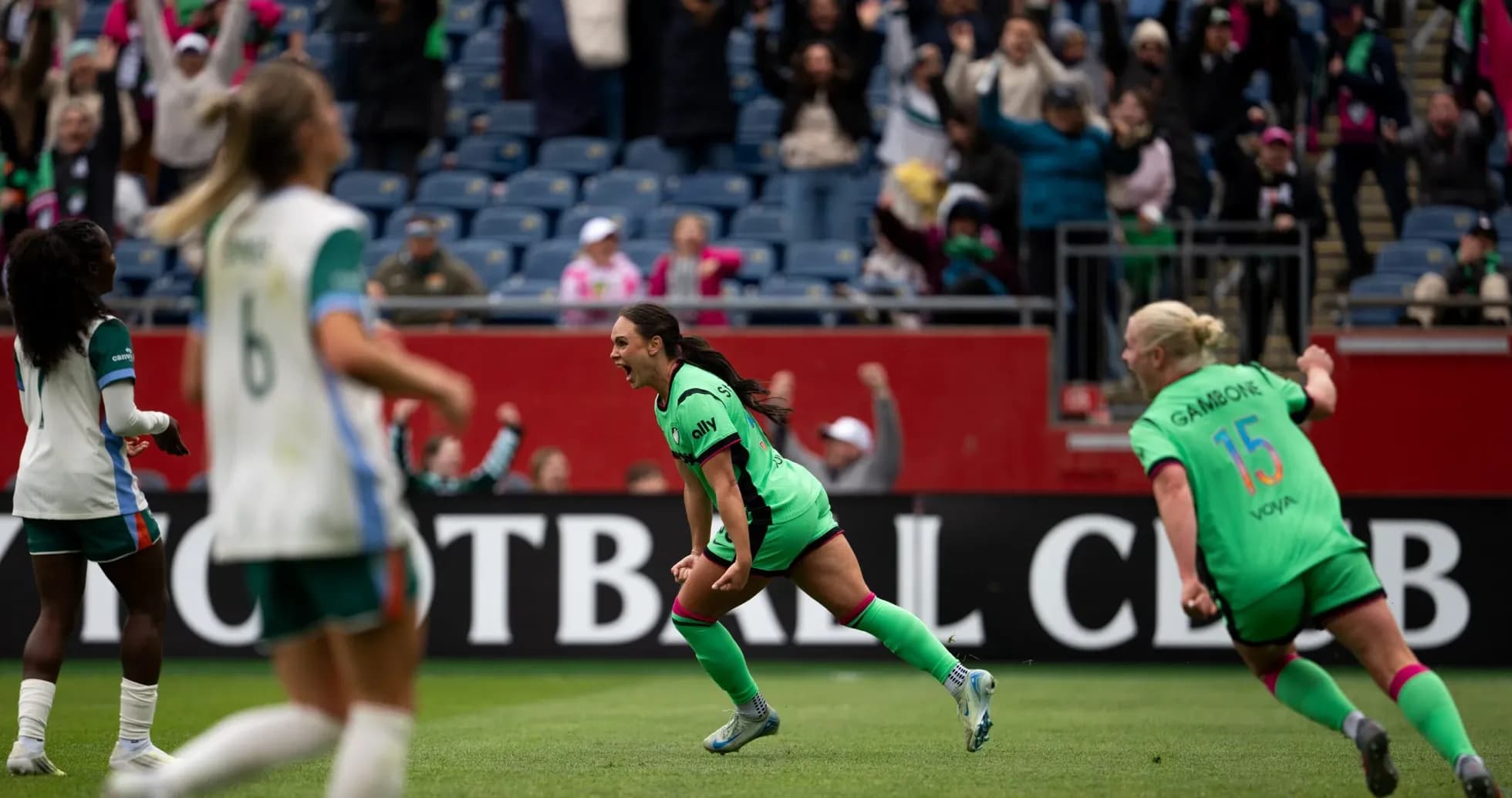 Celebrating players during Kansas City W match Celebrating players during Kansas City W match