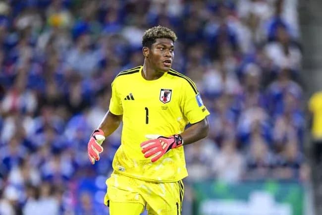 Goalkeeper in yellow kit during match action Goalkeeper in yellow kit during match action