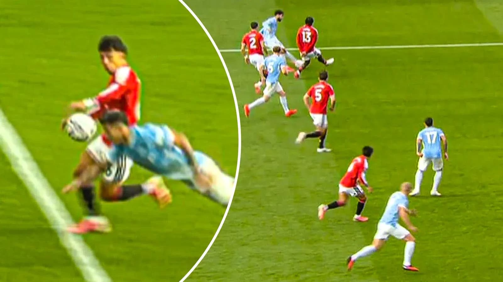 Player attempting to control ball near sideline Player attempting to control ball near sideline