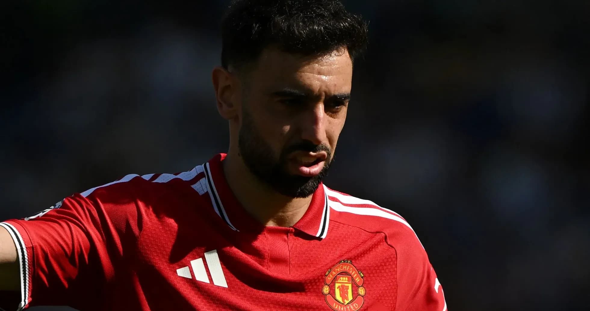 Bruno Fernandes in Manchester United red jersey Bruno Fernandes in Manchester United red jersey