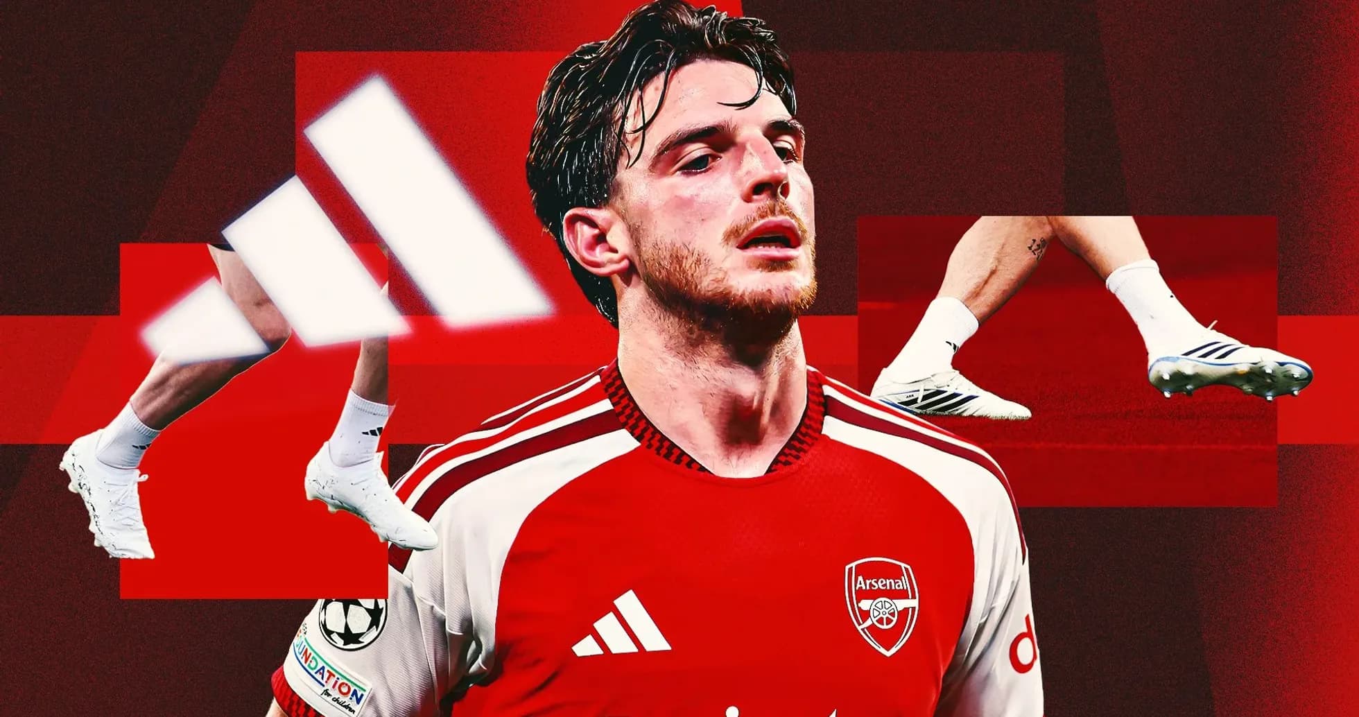 Arsenal player wearing kit with Adidas logo Arsenal player wearing kit with Adidas logo