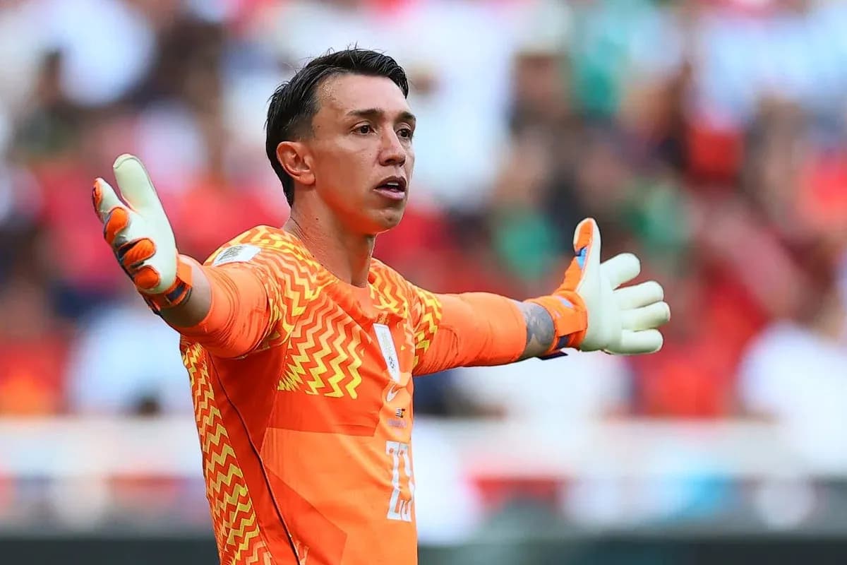 Goalkeeper gesturing during a football match Goalkeeper gesturing during a football match