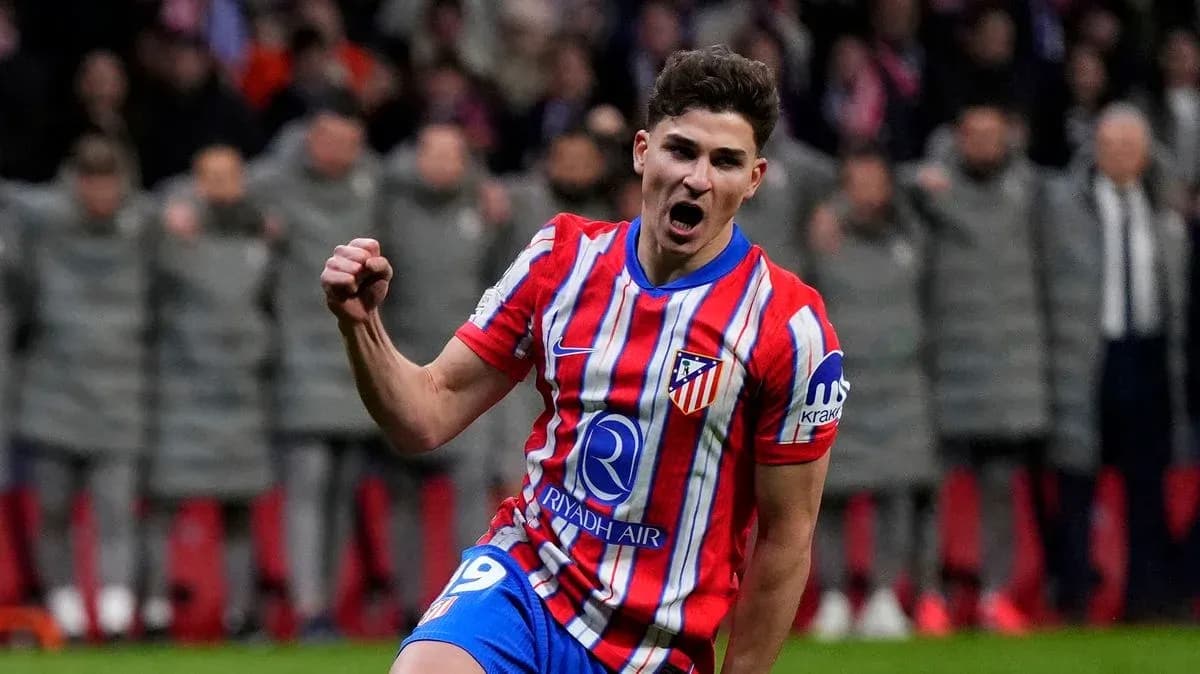Atletico Madrid player celebrating a goal Atletico Madrid player celebrating a goal