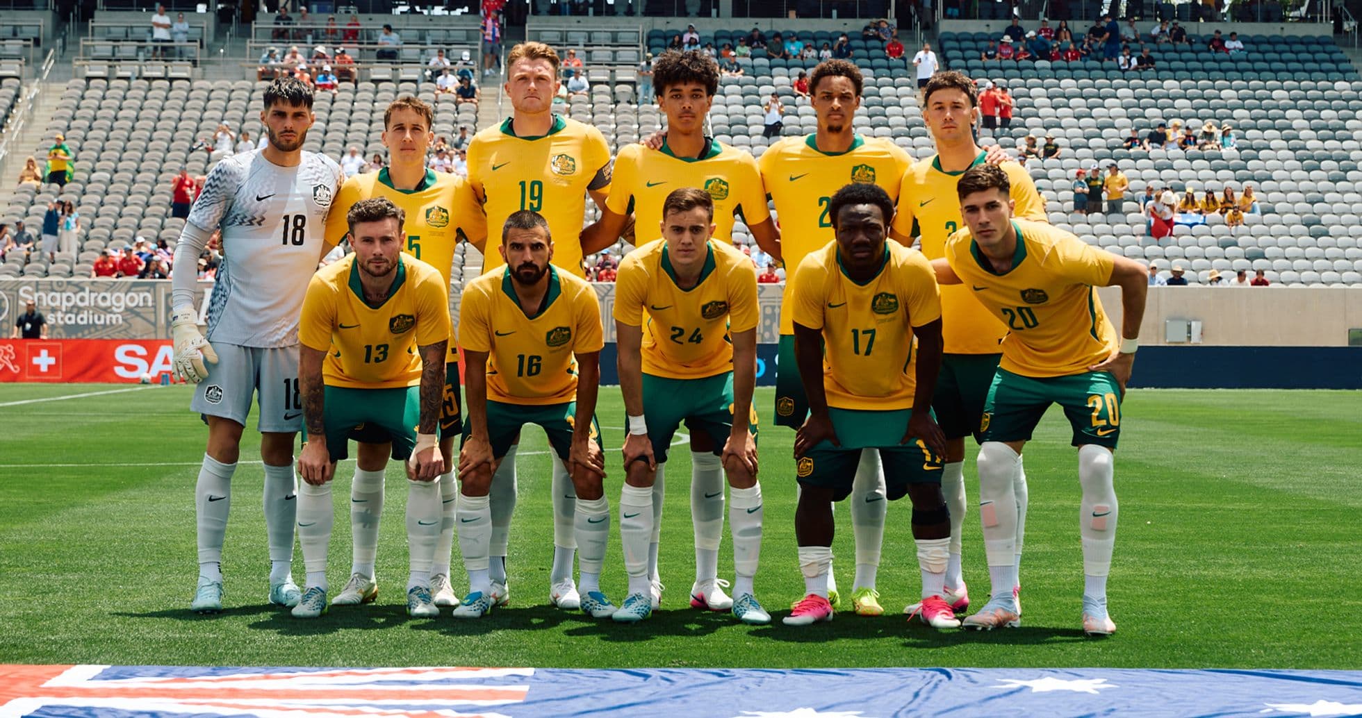 Australia national team posing before match Australia national team posing before match