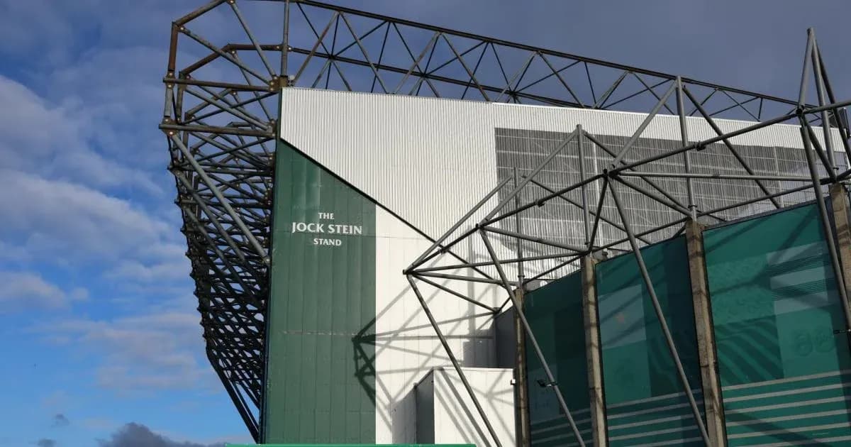 Exterior view of the Jock Stein Stand at stadium Exterior view of the Jock Stein Stand at stadium