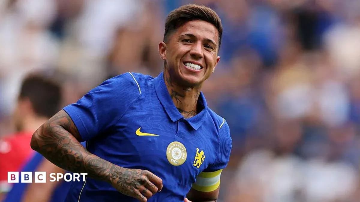 Player celebrating in blue Chelsea jersey during match Player celebrating in blue Chelsea jersey during match