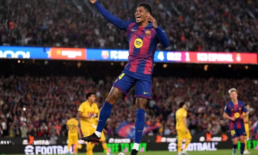 Barcelona player celebrating a goal in stadium Barcelona player celebrating a goal in stadium