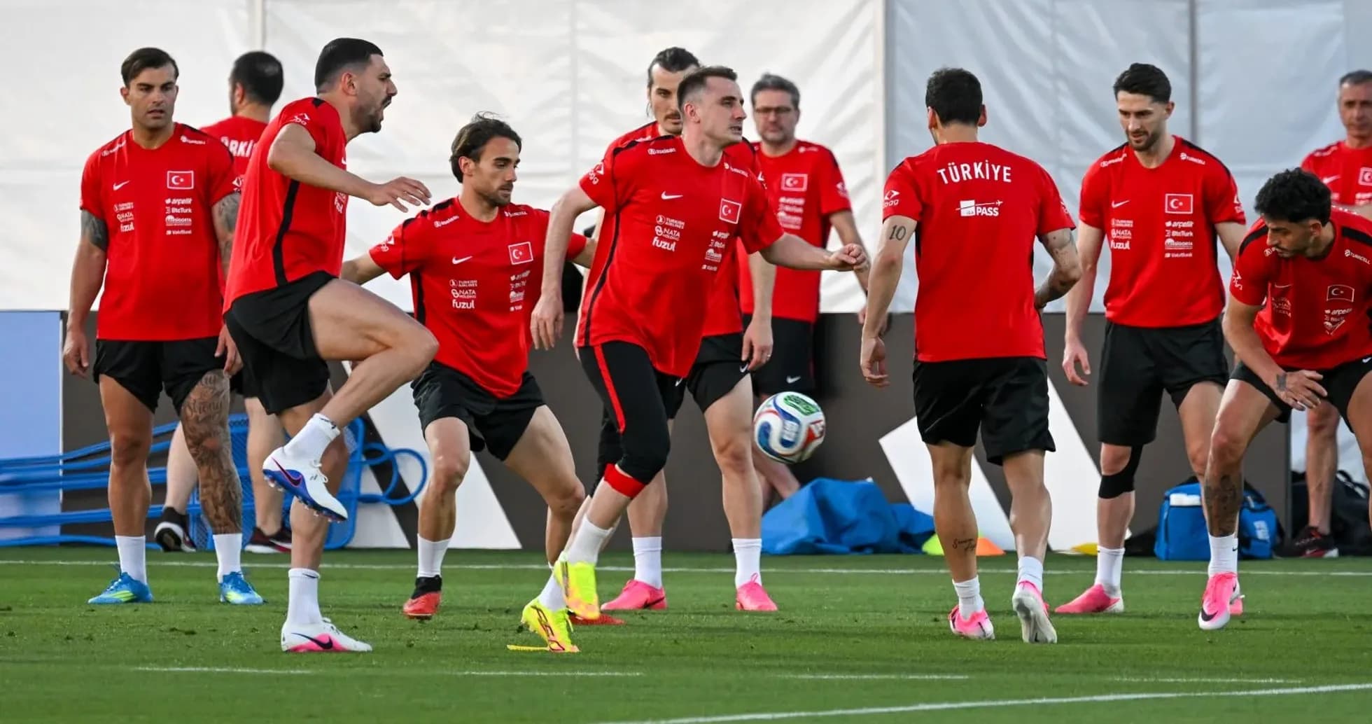 Türkiye team practicing before World Cup match Türkiye team practicing before World Cup match