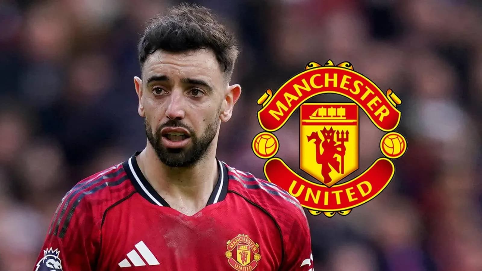 Bruno Fernandes wearing Manchester United jersey Bruno Fernandes wearing Manchester United jersey