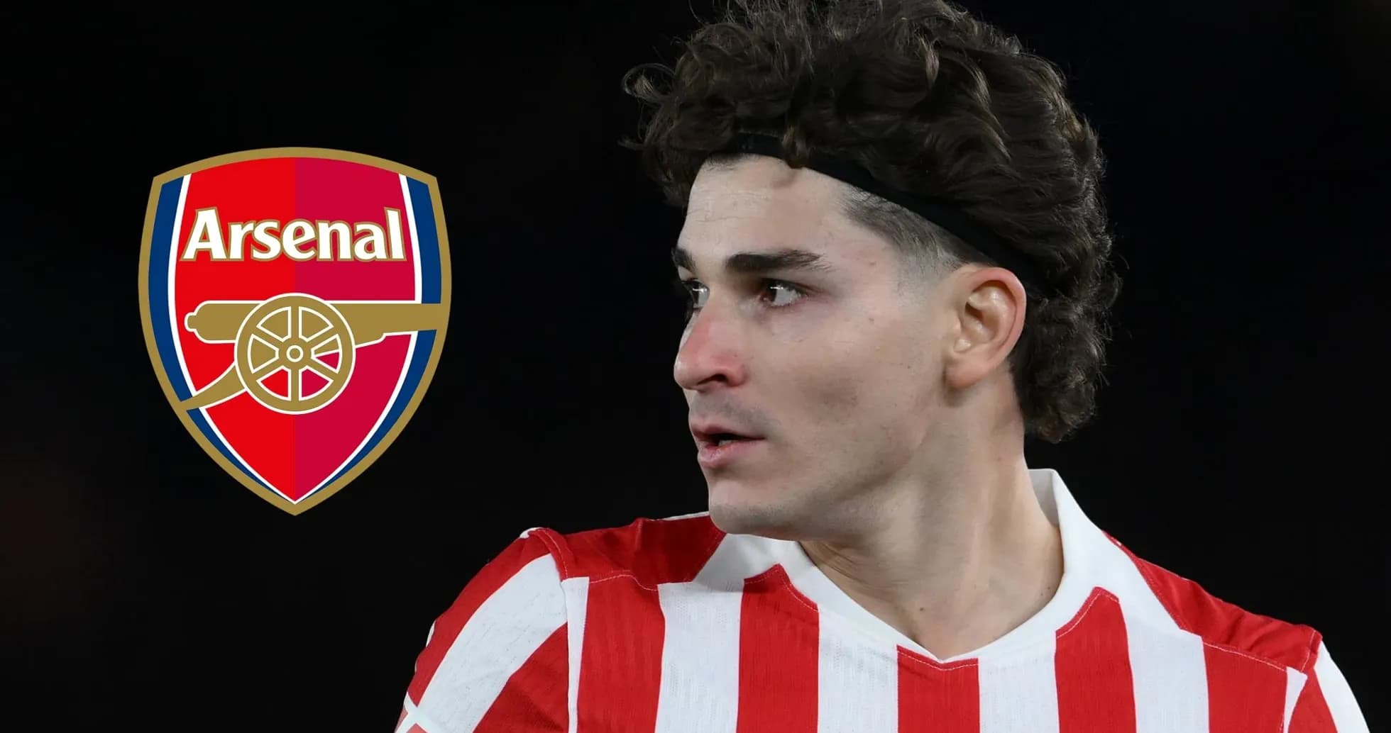 Player in red and white kit with Arsenal logo Player in red and white kit with Arsenal logo