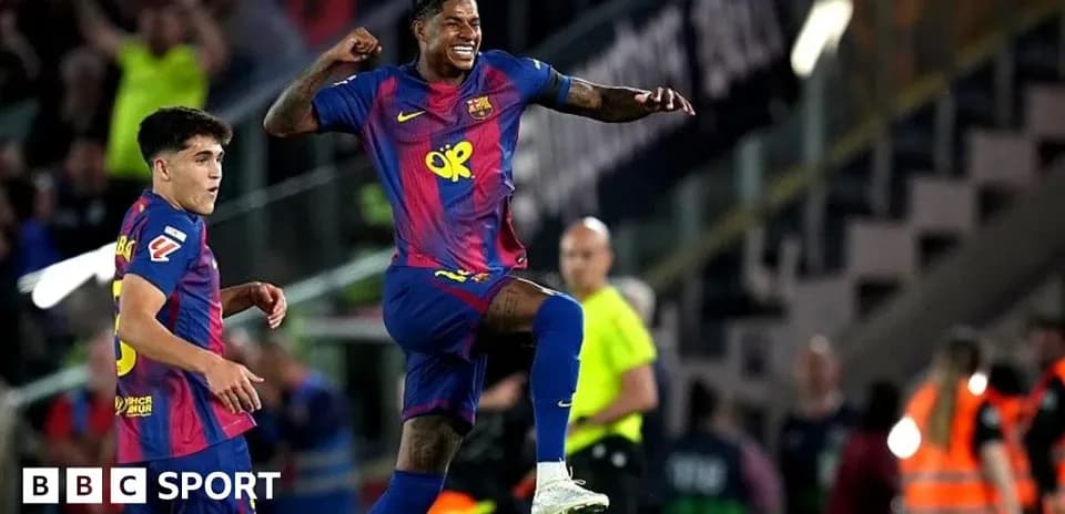 Barcelona players celebrating during a match Barcelona players celebrating during a match
