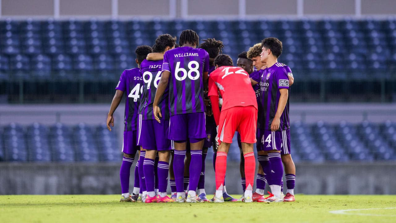 Orlando City II players huddling before match Orlando City II players huddling before match
