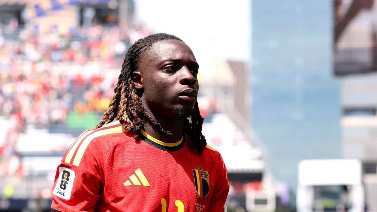 Player wearing Belgium jersey during match warm-up Player wearing Belgium jersey during match warm-up