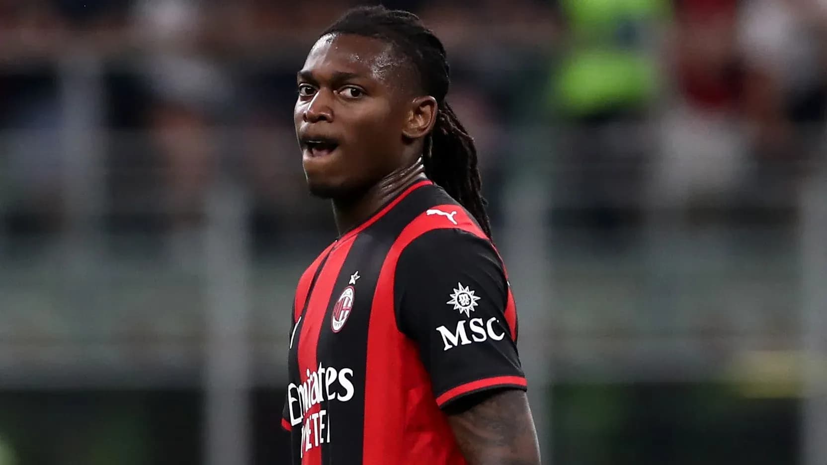Player in AC Milan jersey during match Player in AC Milan jersey during match