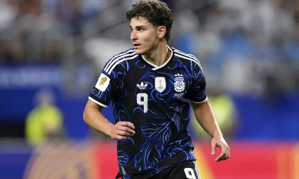 Player in Argentina jersey during a match Player in Argentina jersey during a match