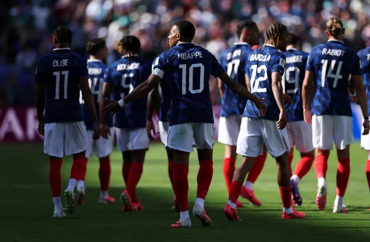 France team walking onto the pitch during match France team walking onto the pitch during match