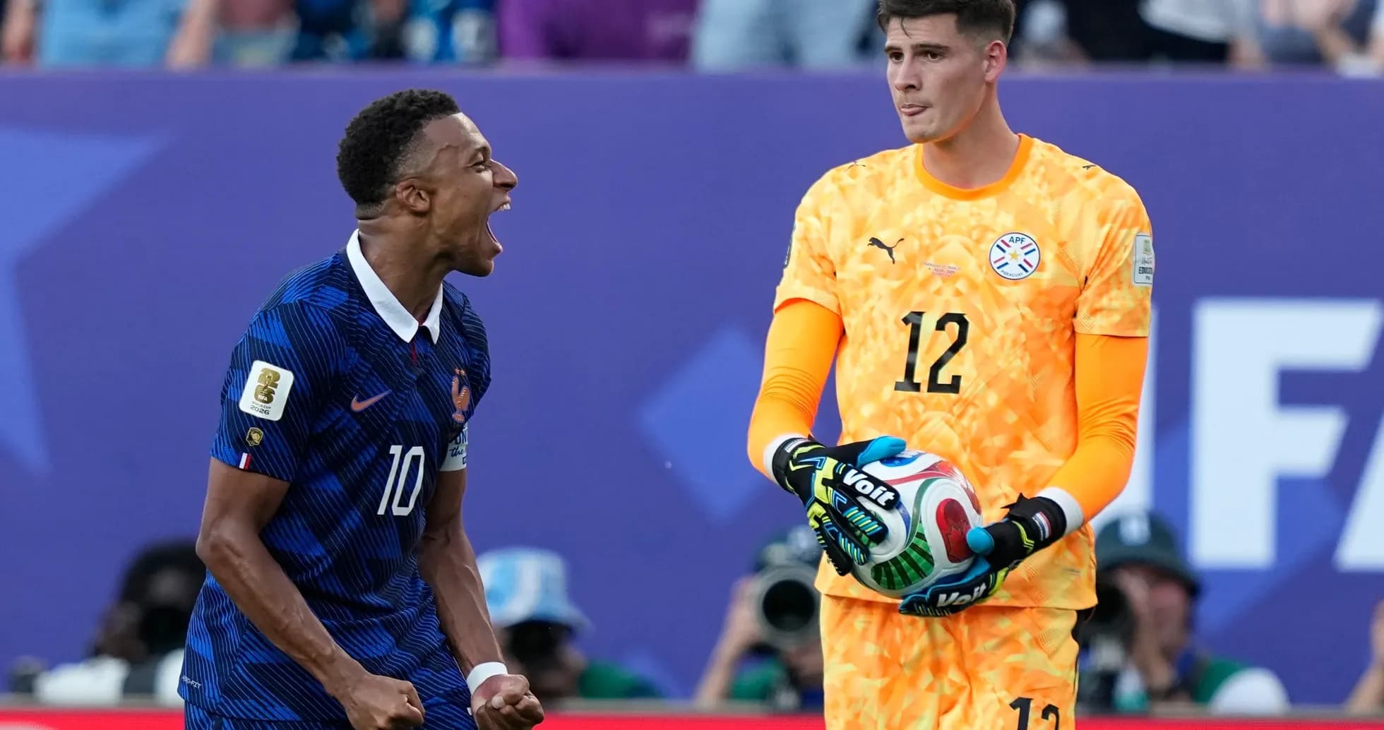 French player celebrating during World Cup match French player celebrating during World Cup match