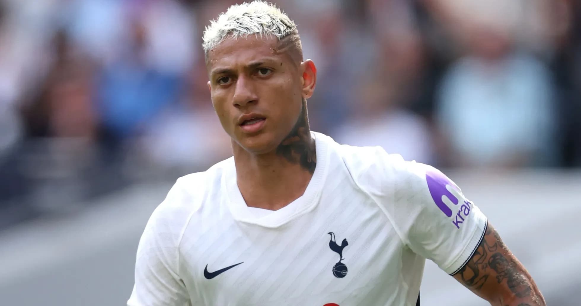 Player wearing Tottenham jersey during match Player wearing Tottenham jersey during match