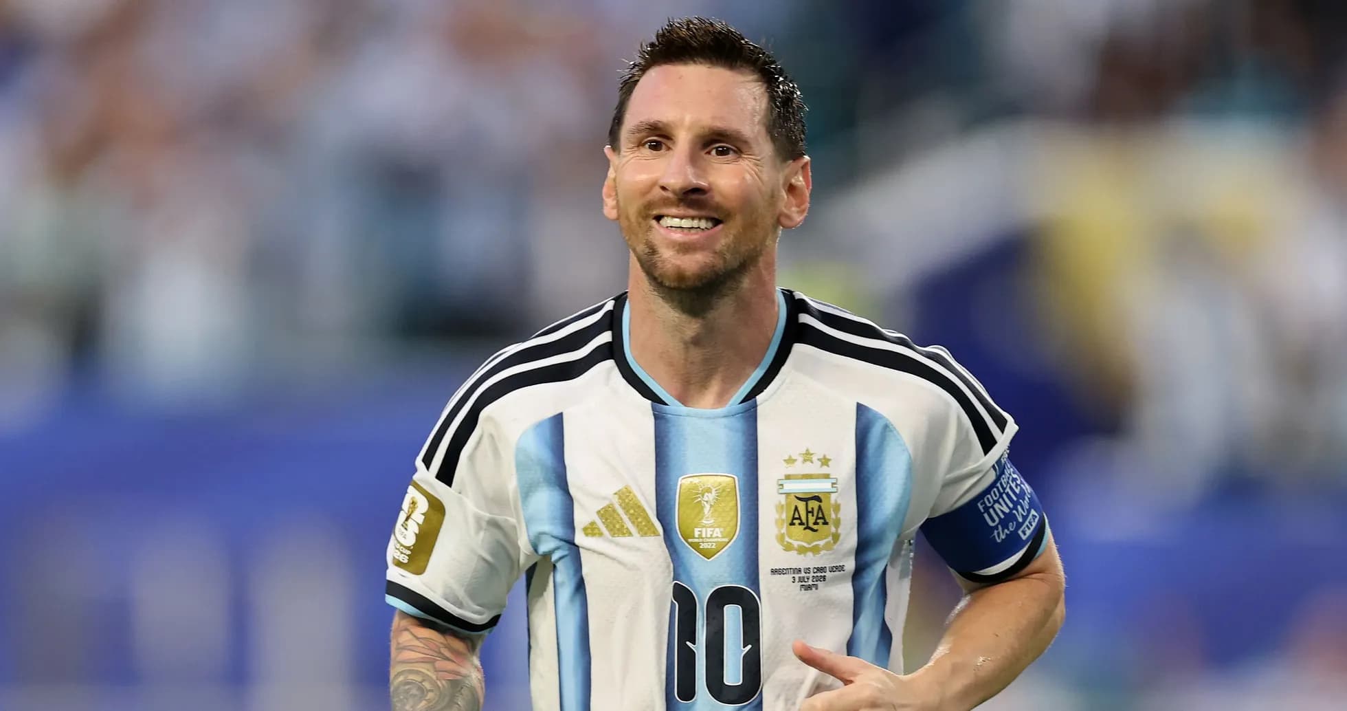Lionel Messi celebrating during an Argentina match Lionel Messi celebrating during an Argentina match