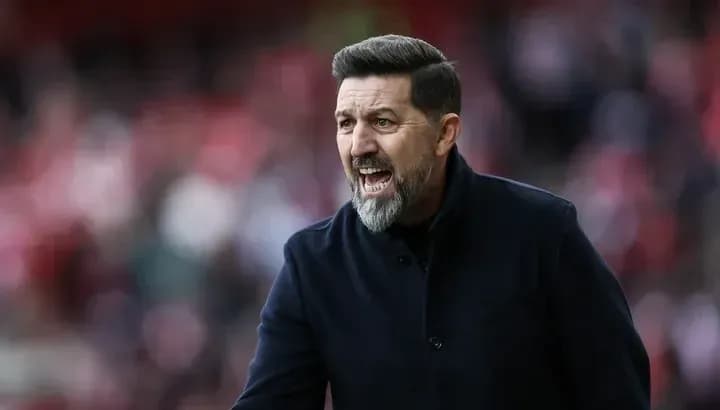 Manager gesturing passionately on the sidelines Manager gesturing passionately on the sidelines