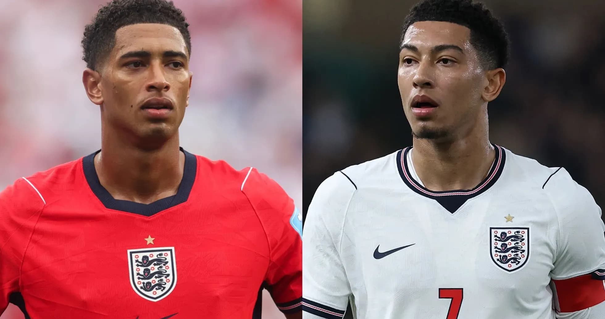Two England players in different national team jerseys Two England players in different national team jerseys
