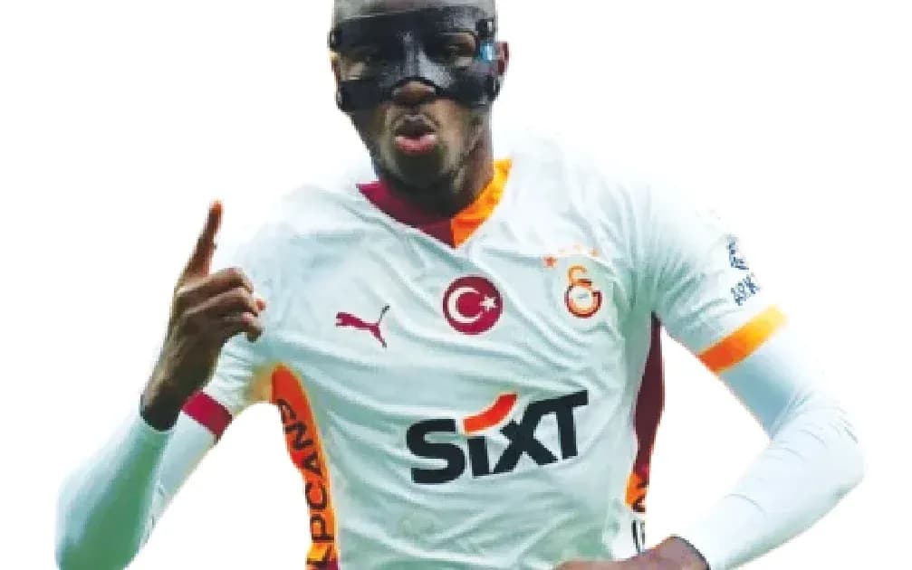 Player celebrating a goal in Galatasaray jersey Player celebrating a goal in Galatasaray jersey