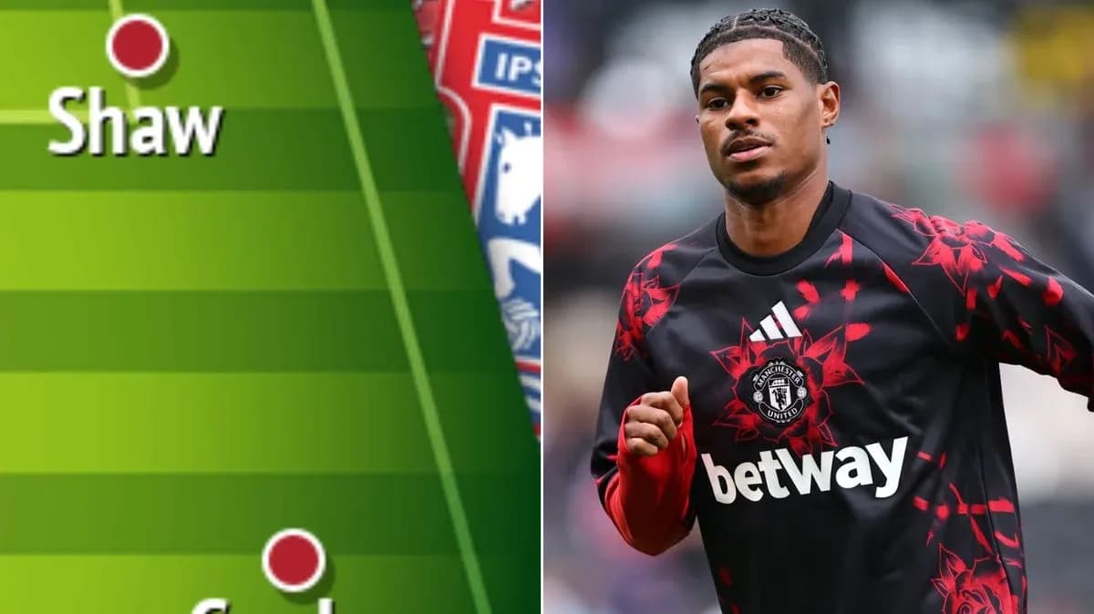 Manchester United player warming up before match Manchester United player warming up before match