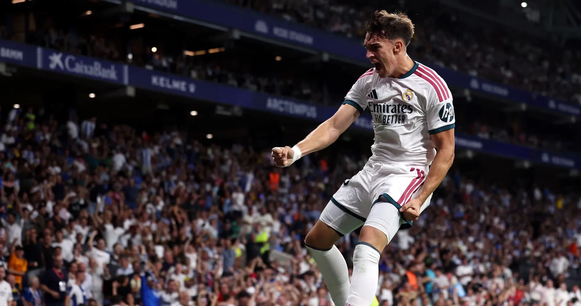 Player celebrating a goal during a match Player celebrating a goal during a match