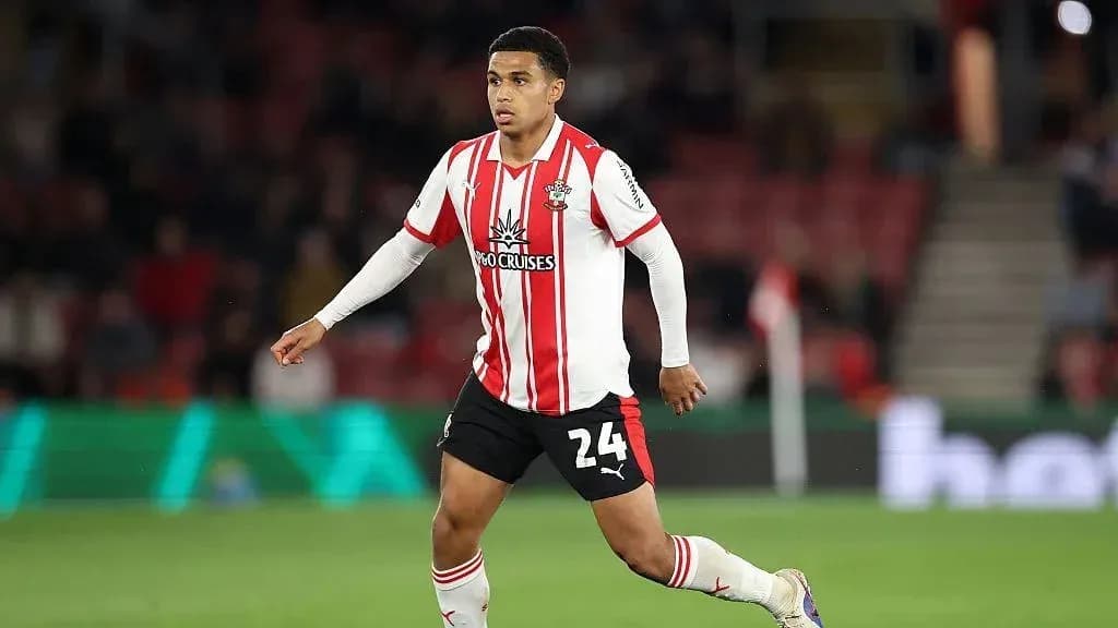 Southampton player running on the pitch during match Southampton player running on the pitch during match
