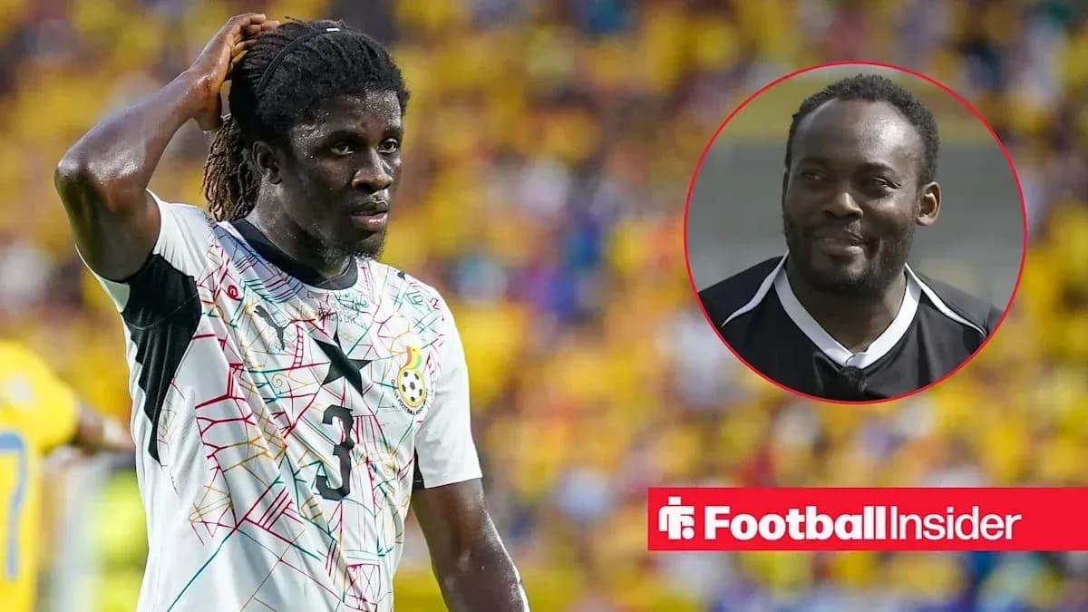 Ghanaian player in jersey during match with crowd Ghanaian player in jersey during match with crowd