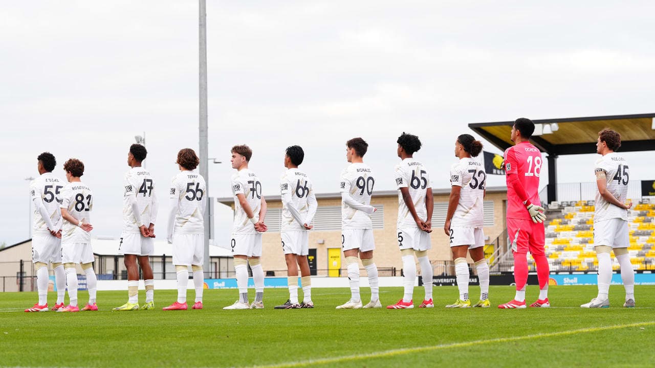 Los Angeles FC II players lined up before match Los Angeles FC II players lined up before match