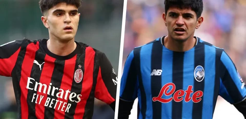 AC Milan and Atalanta players in action AC Milan and Atalanta players in action