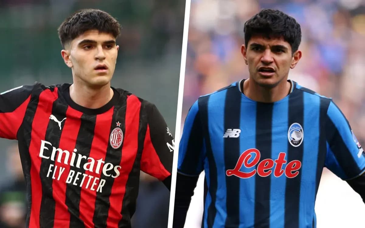 AC Milan and Atalanta players in action AC Milan and Atalanta players in action