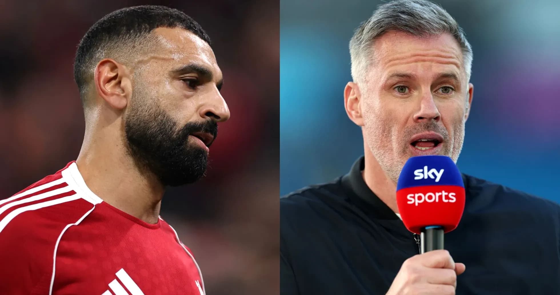 Mohamed Salah and Jamie Carragher during interview Mohamed Salah and Jamie Carragher during interview