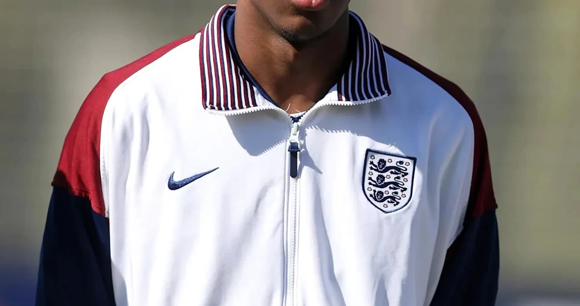 Player in England training jacket standing outdoors Player in England training jacket standing outdoors