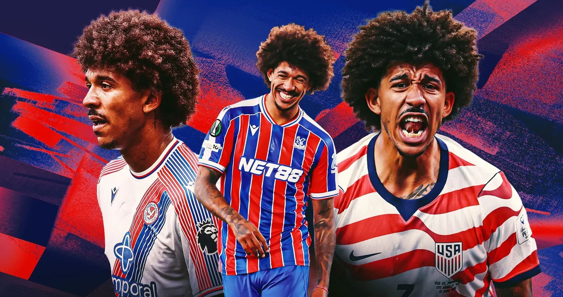 Player in multiple jerseys celebrating and posing Player in multiple jerseys celebrating and posing