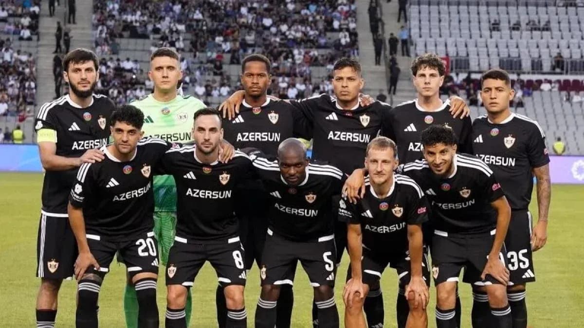 Qarabag team lineup before UEFA match Qarabag team lineup before UEFA match