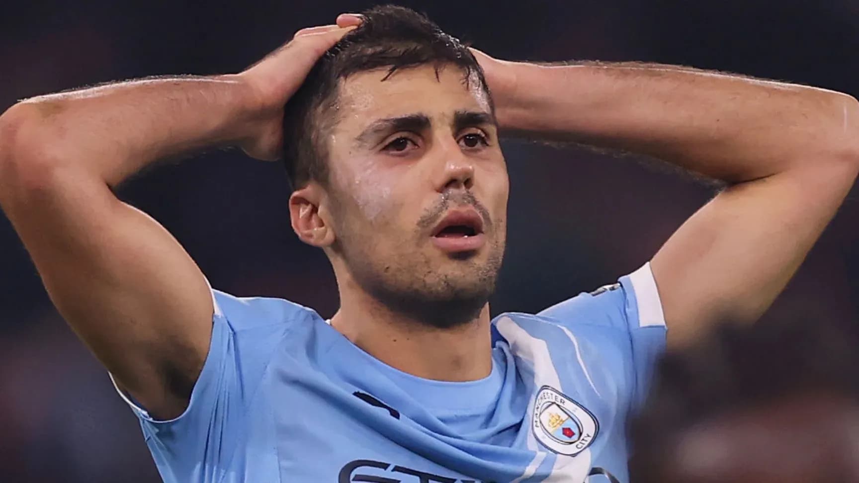Player holding head in disappointment during match Player holding head in disappointment during match