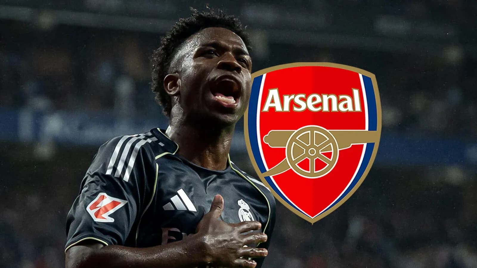 Player celebrating in front of Arsenal logo Player celebrating in front of Arsenal logo