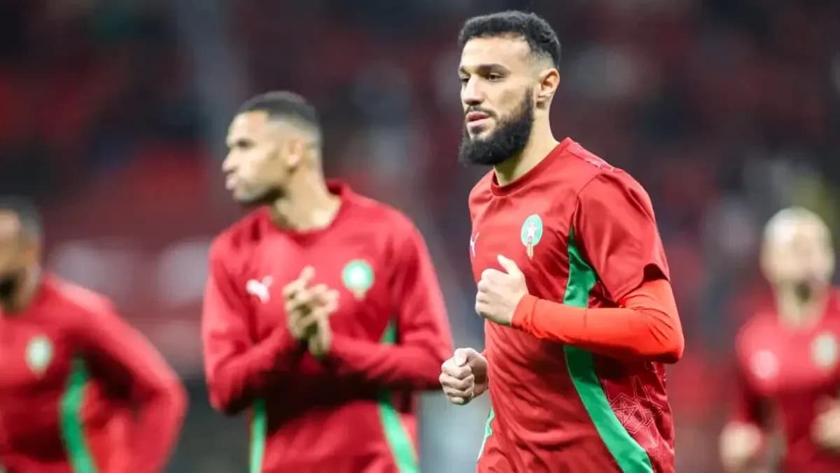 Morocco players warming up before match Morocco players warming up before match
