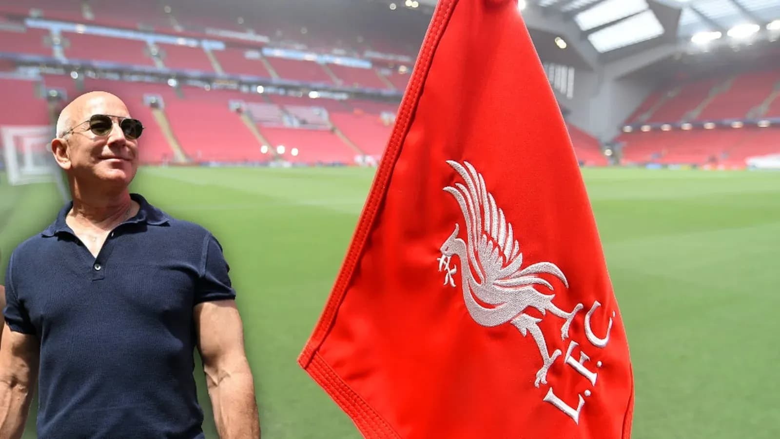 Person standing near Liverpool FC corner flag Person standing near Liverpool FC corner flag