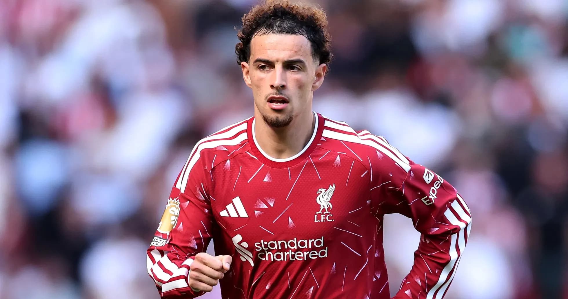 Player wearing Liverpool jersey during match Player wearing Liverpool jersey during match