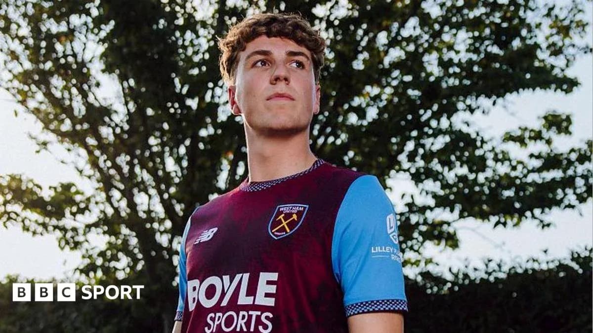 Player posing in West Ham United kit outdoors Player posing in West Ham United kit outdoors