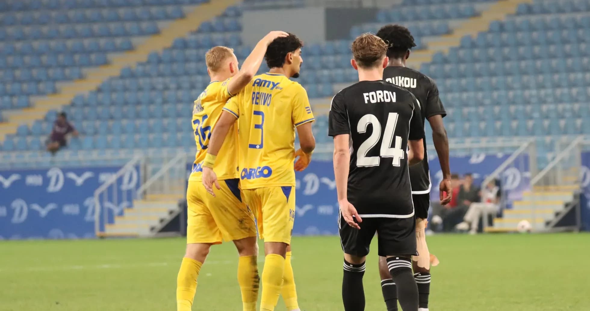 Maccabi Tel Aviv players celebrating during match Maccabi Tel Aviv players celebrating during match