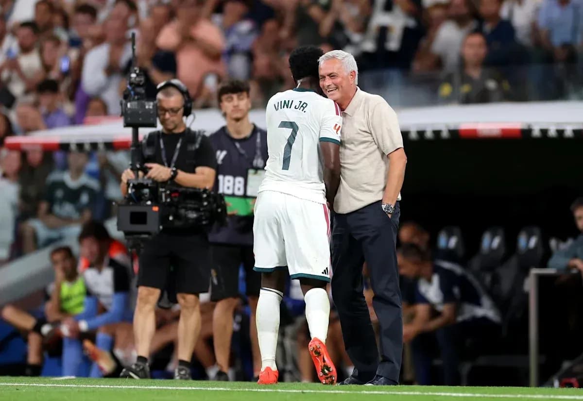 Vinicius Jr. talking to manager during match Vinicius Jr. talking to manager during match